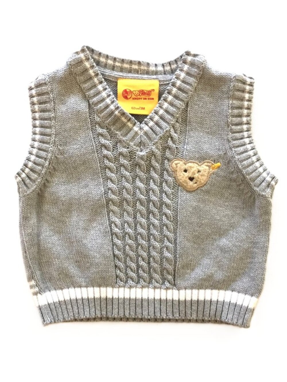 Toddler V-Neck Vest with Cable Knit detail. NEW